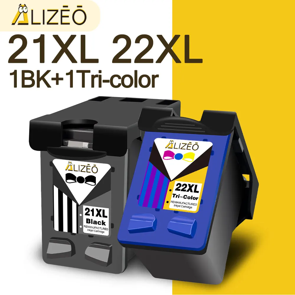 

Alizeo Remanufactured Replacement Ink Cartridge For HP 21 22 21XL 22XL For HP Deskjet D1430 D1445 D1455 D1460 D1468 D1470