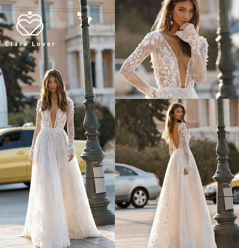 

2021 women's wedding dress sexy lace long sleeve holiday dress dinner party dress