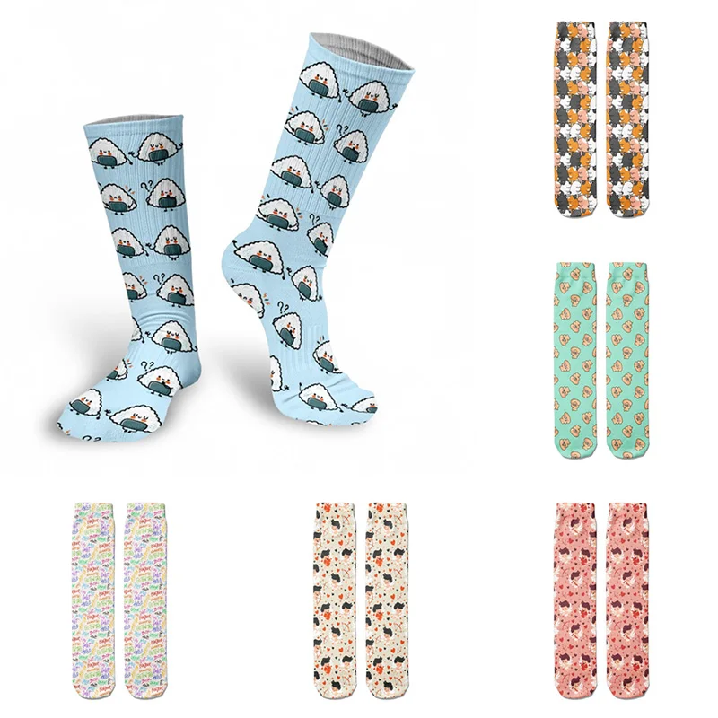 Носки женские хлопковые с рисовыми шариками милые носки в стиле Харадзюку