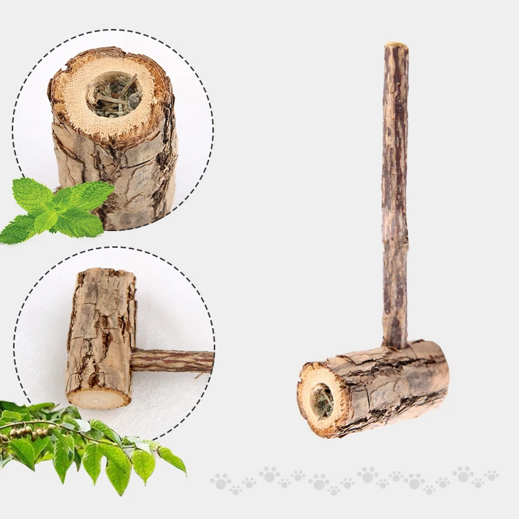 Приспособление для чистки зубов кошек деревянная Мятная игрушка из чистого