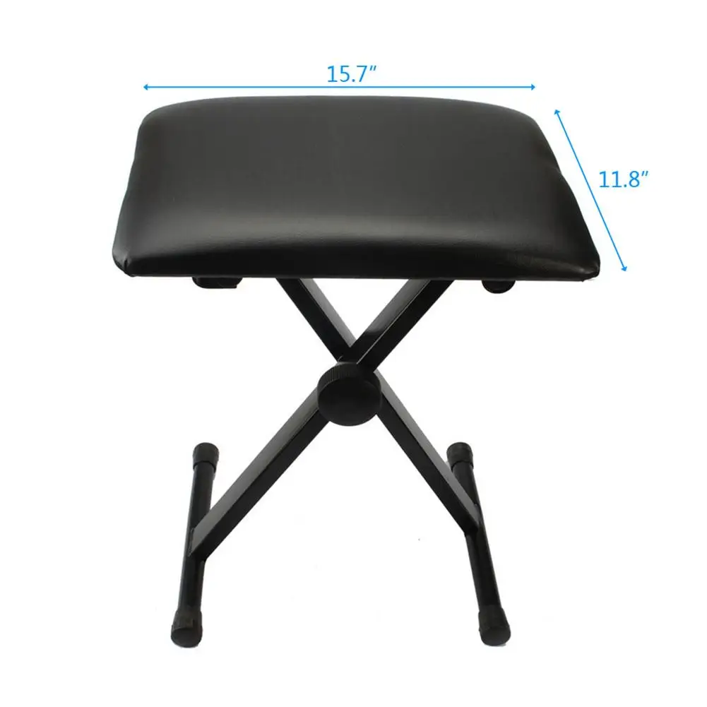 

[US FAST DELIVERY] Glary Adjustable Folding Piano Bench Stool Seat Black Piano Chair Seat