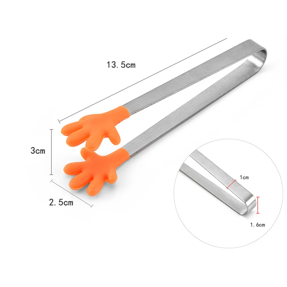 

Hand Shape Silicone Mini Food Tongs 5Inch Kid Tongs For Sugar Cubes Silicone Color Clip Colorful Kitchen Tongs Cooking Tools