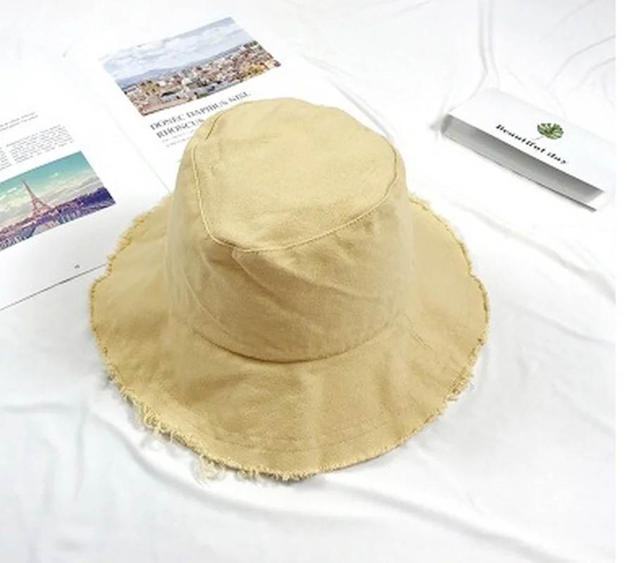 

Chic Bucket Hat Female Summer Korean Version of The Wild Japanese Soft Girl Art Small Fresh Pot Hat Outdoor Sun Sun Visor Summer
