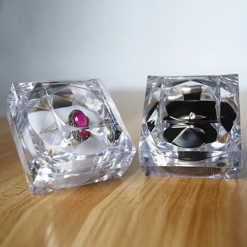 Модная коробка для хранения изящных сережек и колец прозрачные акриловые