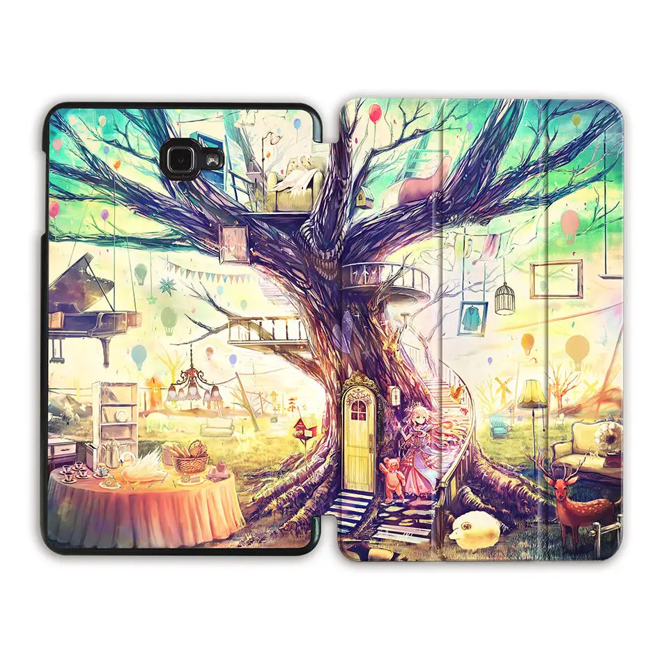 SS18 Чехол для планшета MTT для samsung Galaxy Tab A A6, 10,1 дюймов, SM-T580, T585, тонкий, трехслойный, из искусственной кожи, с откидной подставкой, умный чехол, защитный чехол - Цвет: SS18