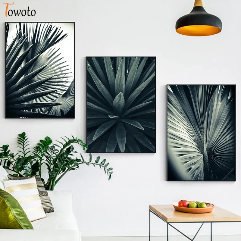 Растительный принт тропический зеленый постер холст живопись современная