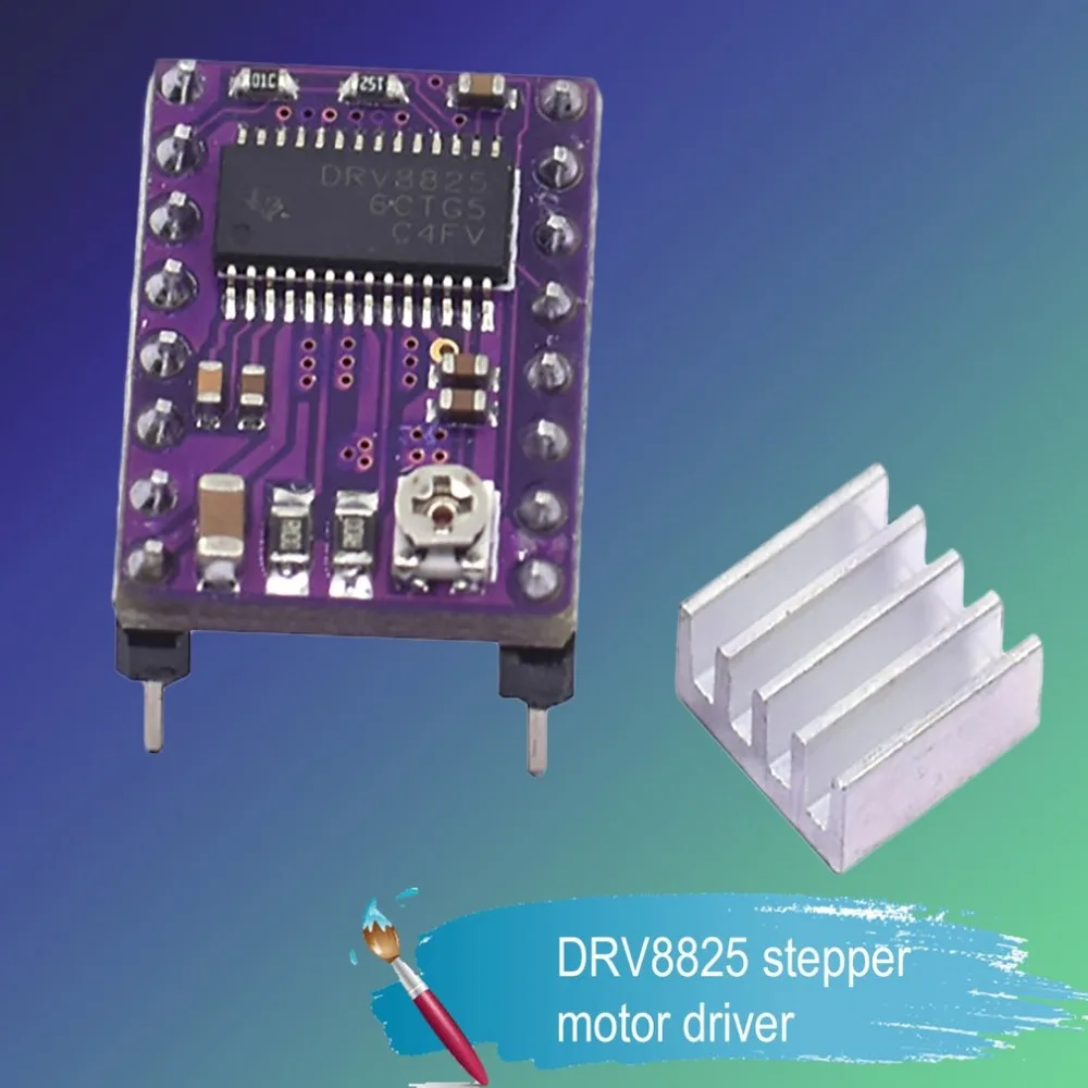 DRV8825 Драйвер шагового двигателя бесшумный драйвер StepStick Ramps 1,4 Reprap 4 PCB модуль с радиатором 3D pinter Часть Аксессуары