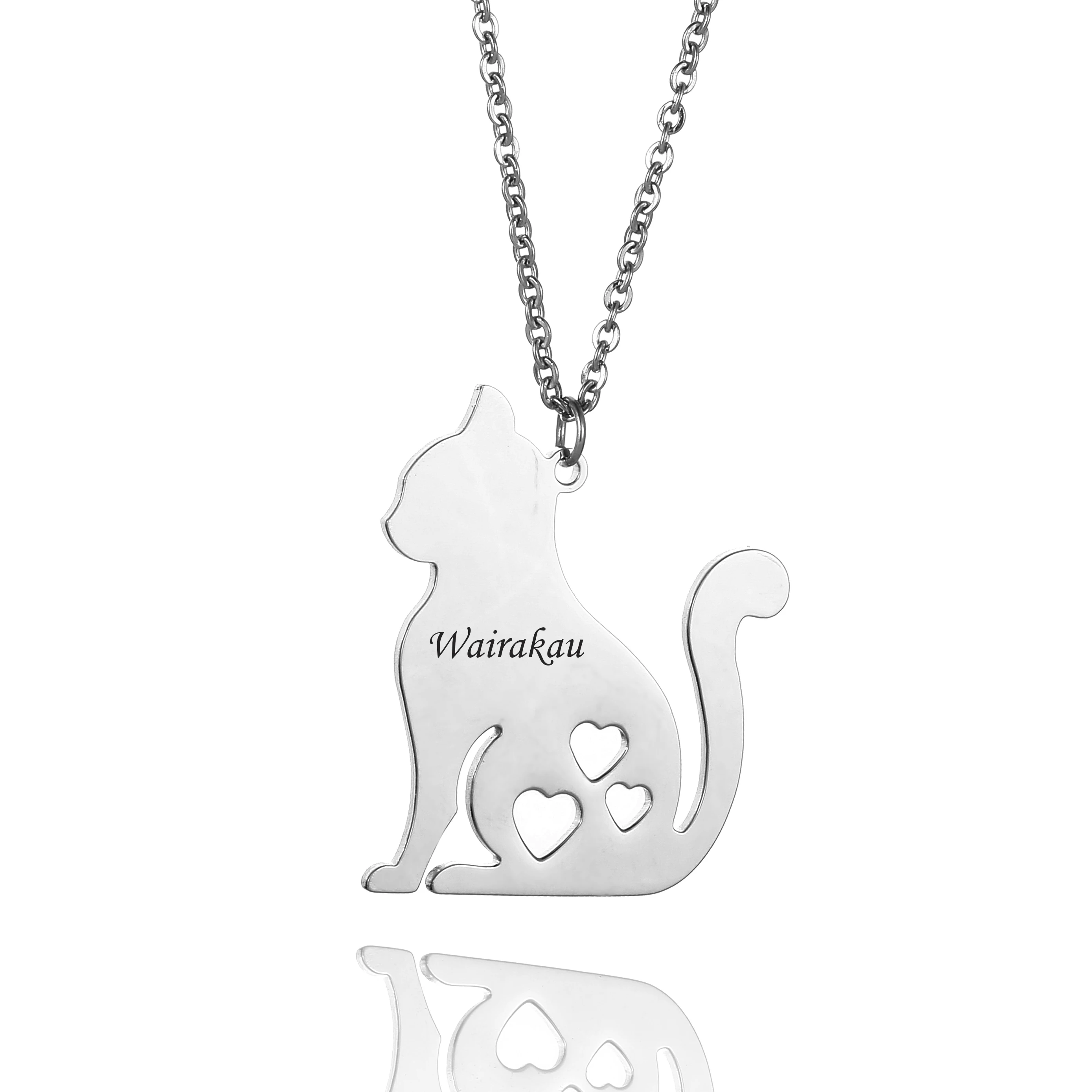 Ожерелье для домашних животных кошки на заказ милые животные полые сердца