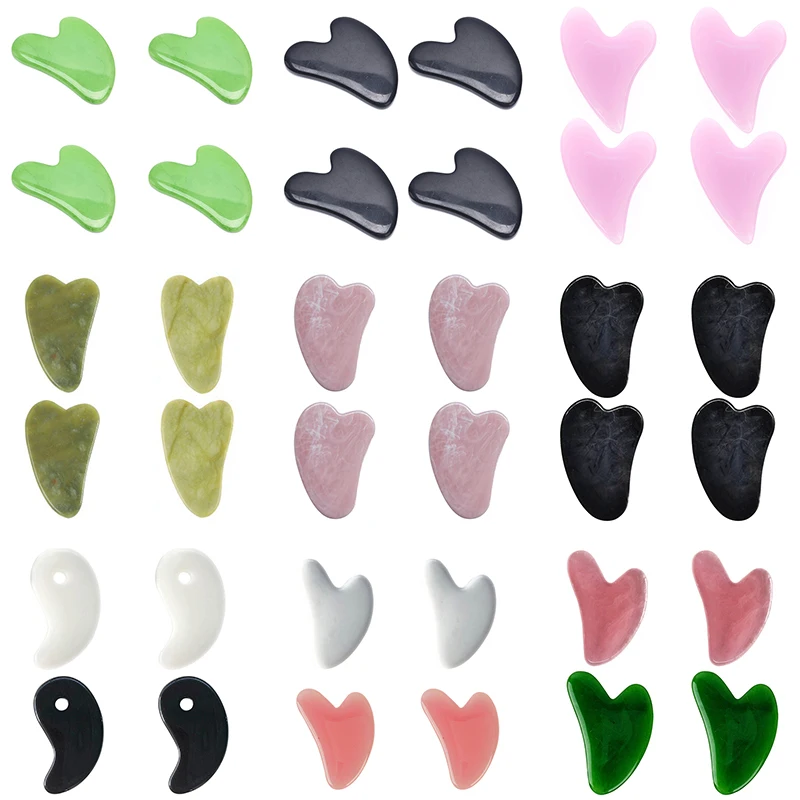 

1 шт. натурального нефрита гуаша скребок доска нефрит Для Массажа Гуаша точильный камень для подбородок, Шея уход за кожей лица лифтинг для у...