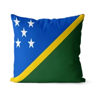flag of solomon islands velvet cotton canvas square pillow cover cushion cover used for sofa living room office party car