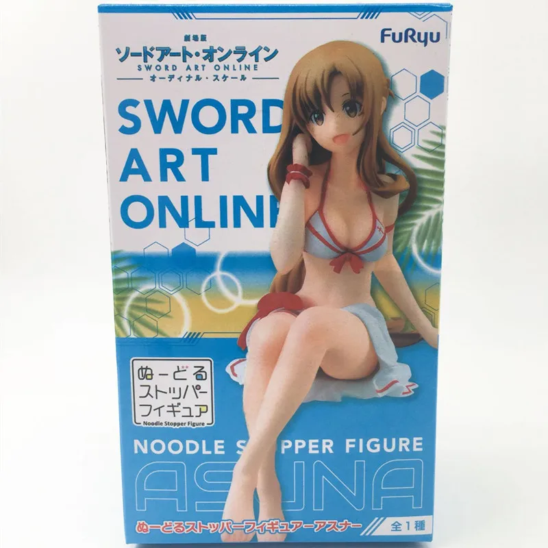 

14cm Anime Sword Art Online Yuuki Asuna Noodle Stopper Sexy Girls PVC Action Figure Model Toys