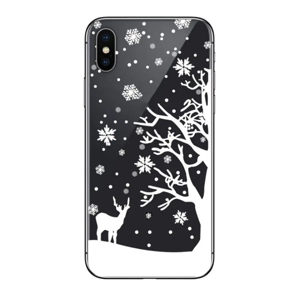 Мягкий ТПУ чехол для телефона с Рождеством Санта Клаусом и новым годом iPhone 5 5S SE 6 6S