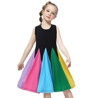 summer fashion girls princess dress rainbow short sleeve cotton princess dresses toddler girl clothing girls voile tutu dresses