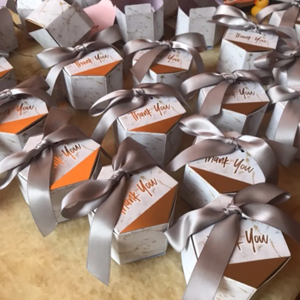 

50pcs/Lot Marbling style Gifts Box Wedding Favors and Candy Boxes Party Supplies Baby Shower Paper Chocolate Boxes Package