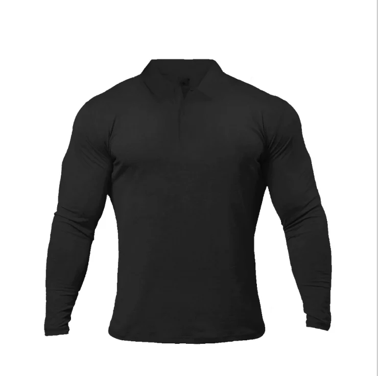 

2021 shirt men's new sports long-sleeved lapel quick-drying men's fitness tights