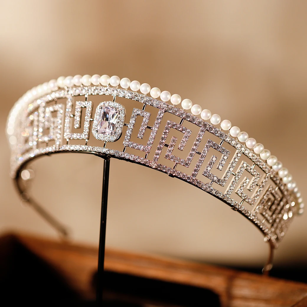 Тиары и короны с циркониевым жемчугом диадемы принцессы королевы женские