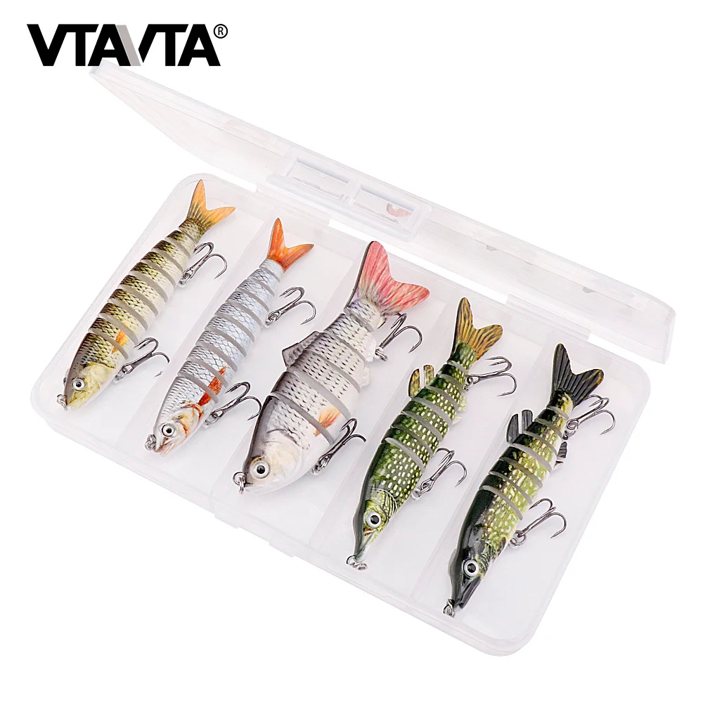 VTAVTA 5 шт./кор. 10 см в ассортименте мульти-сочлененной искусственные приманки
