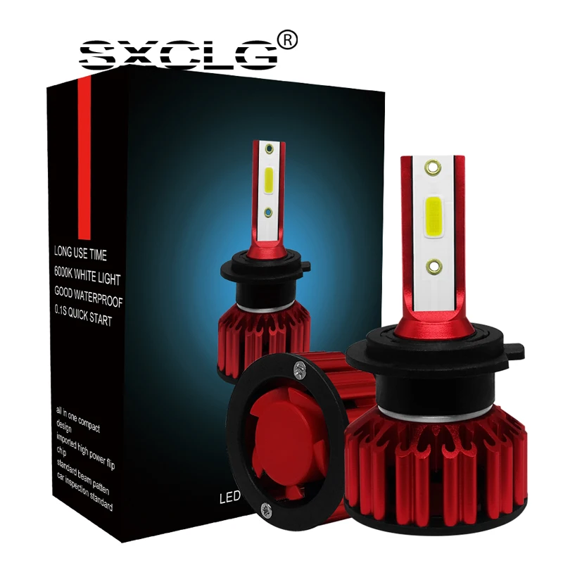 SXCLG COB светодиодный головной светильник лампа 50В 6000LM H4 H7 H11 9005 HB3 9006 HB4