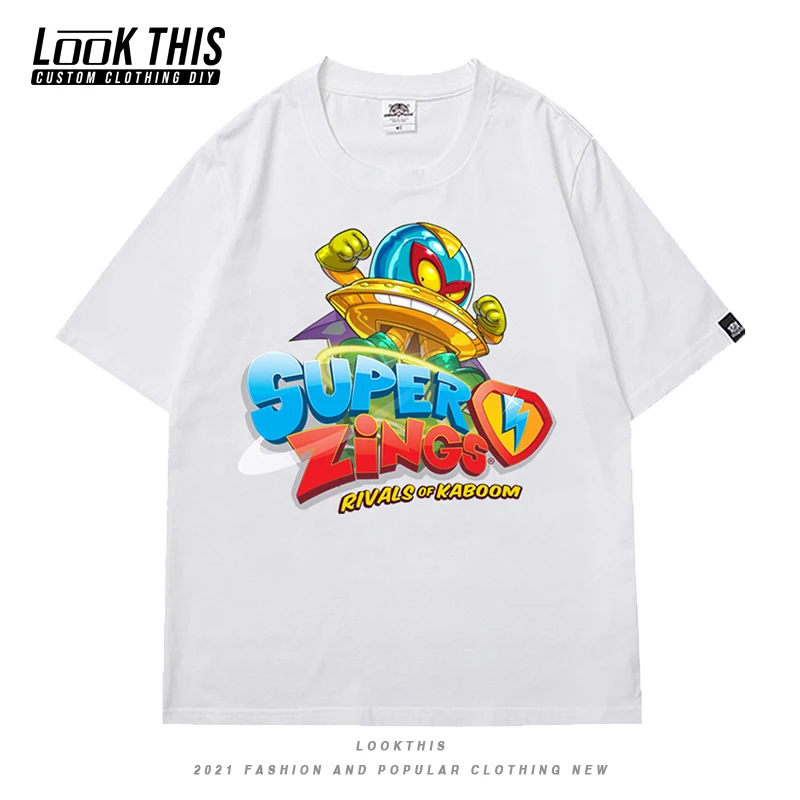

Superzing Kawaii Anime Oversized T-shirt 2021 Summer Women's T-shirt Super Zing Loose Short Sleeve T-shirts Print Tops & Tees