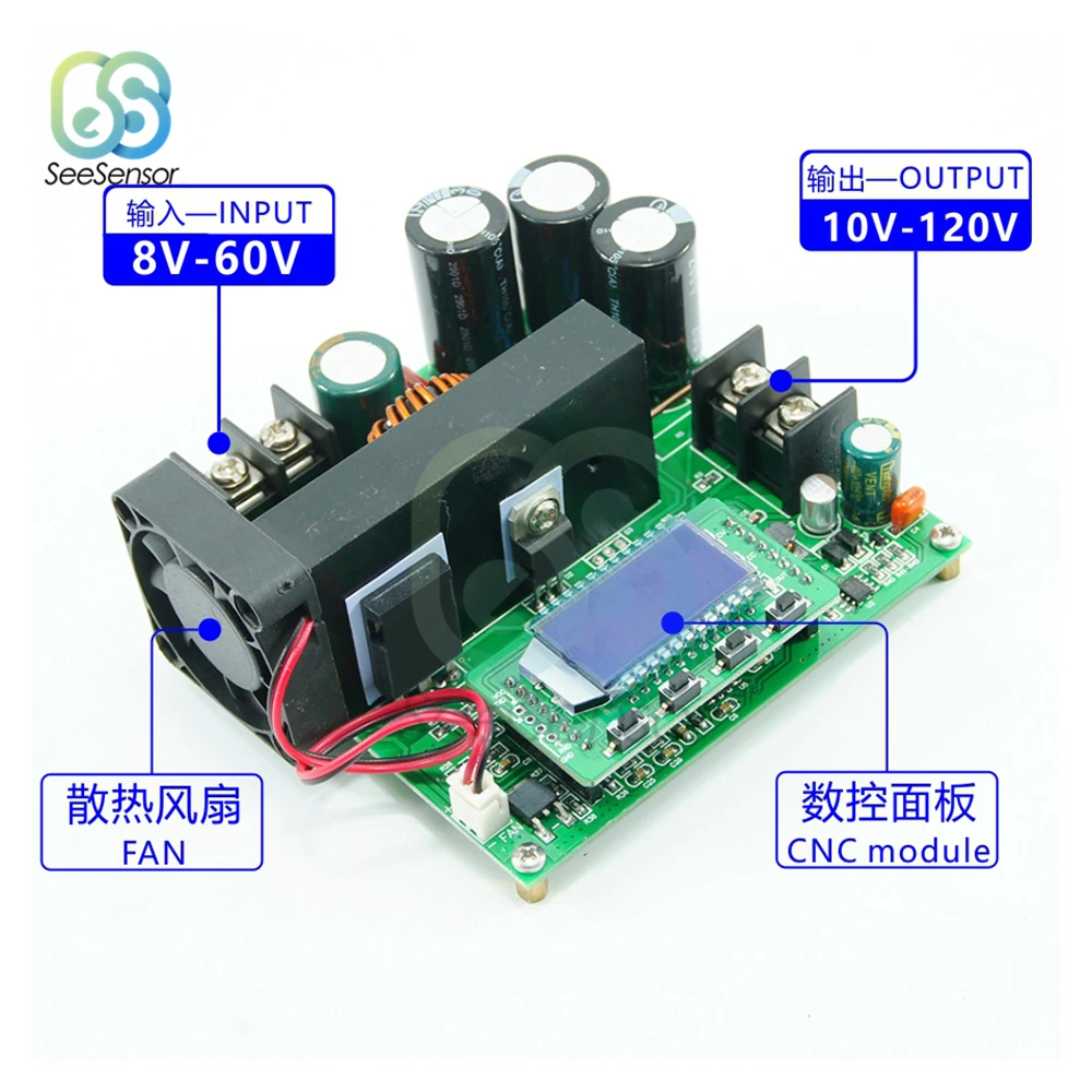 Повышающий преобразователь напряжения BST900W высокоточный силовой модуль с