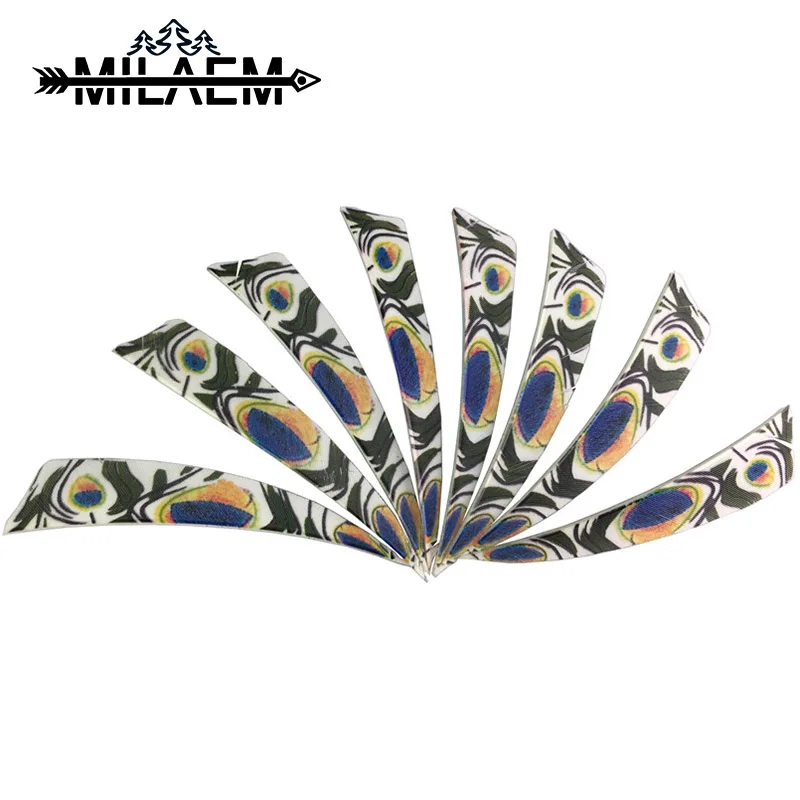 

50pcs 4"Archery Turkey Feather Shield Shape DIY Right Wing Peacock Arrow Feather Hand Craft Outdoor Shooting Hunting Accessories