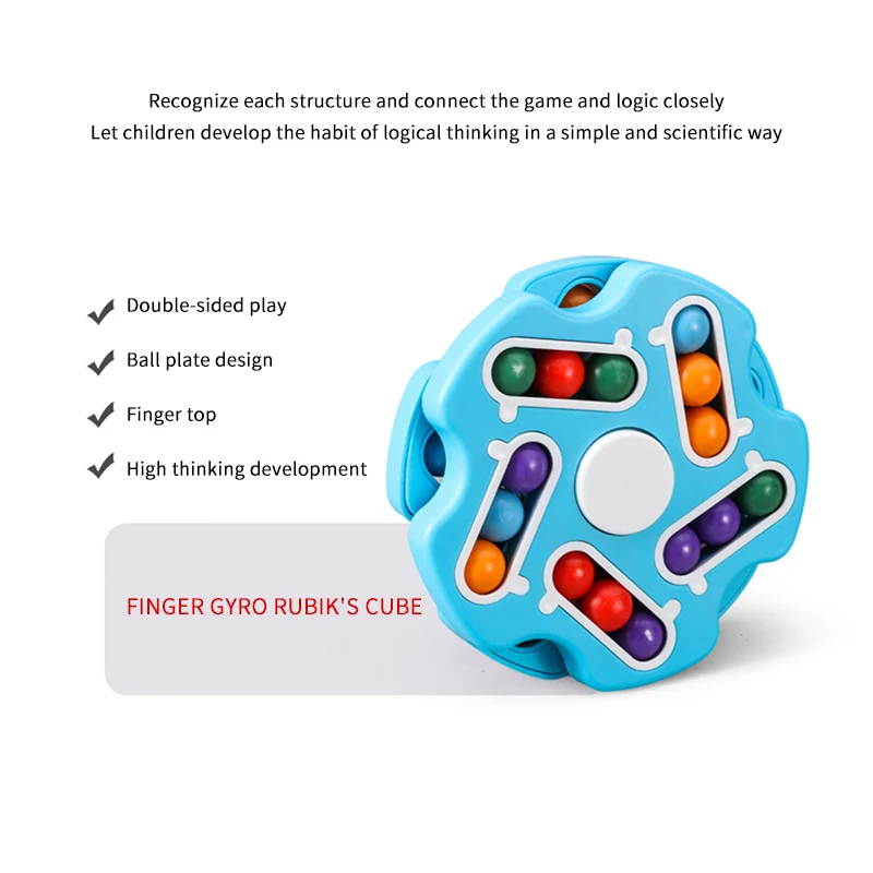 

Kid Anti-Stress Rotating Magic Bean Cube Fingertip Fidget Adults Kids Stress Relief Toy Funny Educational Breakthrough Game Gift