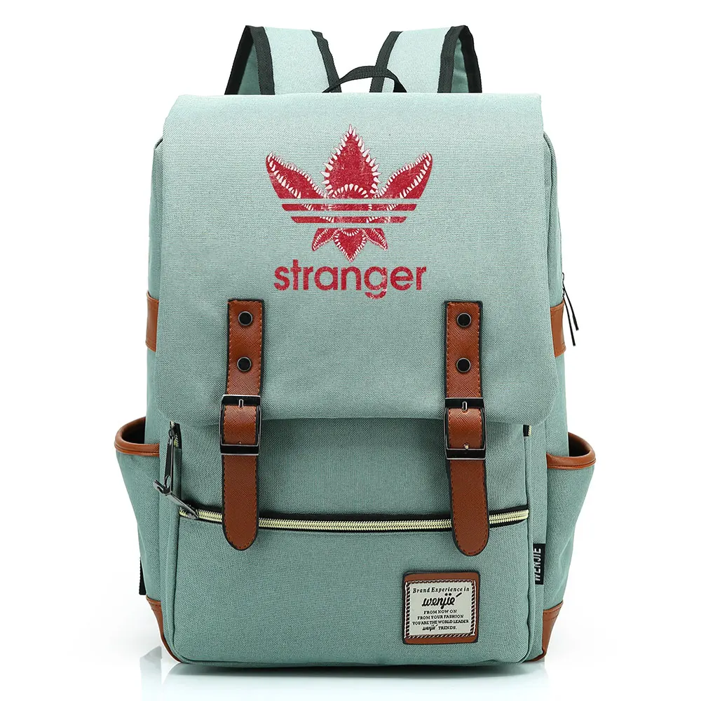 

B2003 Fashion New Stranger Things Buckle Children School bag Teenagers Student Schoolbags Women Bagpack Men Backpack