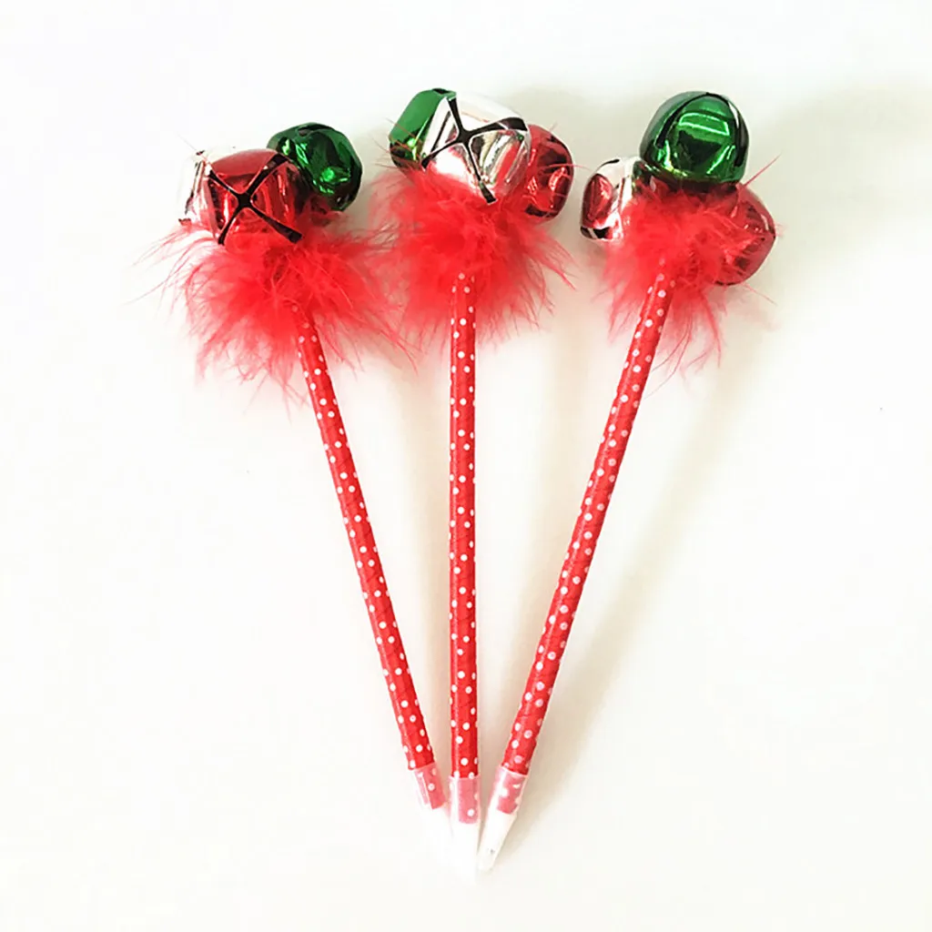 Рождественская двухцветная шариковая ручка с большим колокольчиком новые