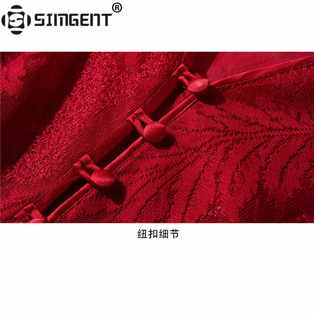 

Simgent Womens Dresses New Fashion Ladies V-Neck Three Quarter Sleeve Midi Long Lace Dresses Vestidos Jurken Robe Femme SG98142