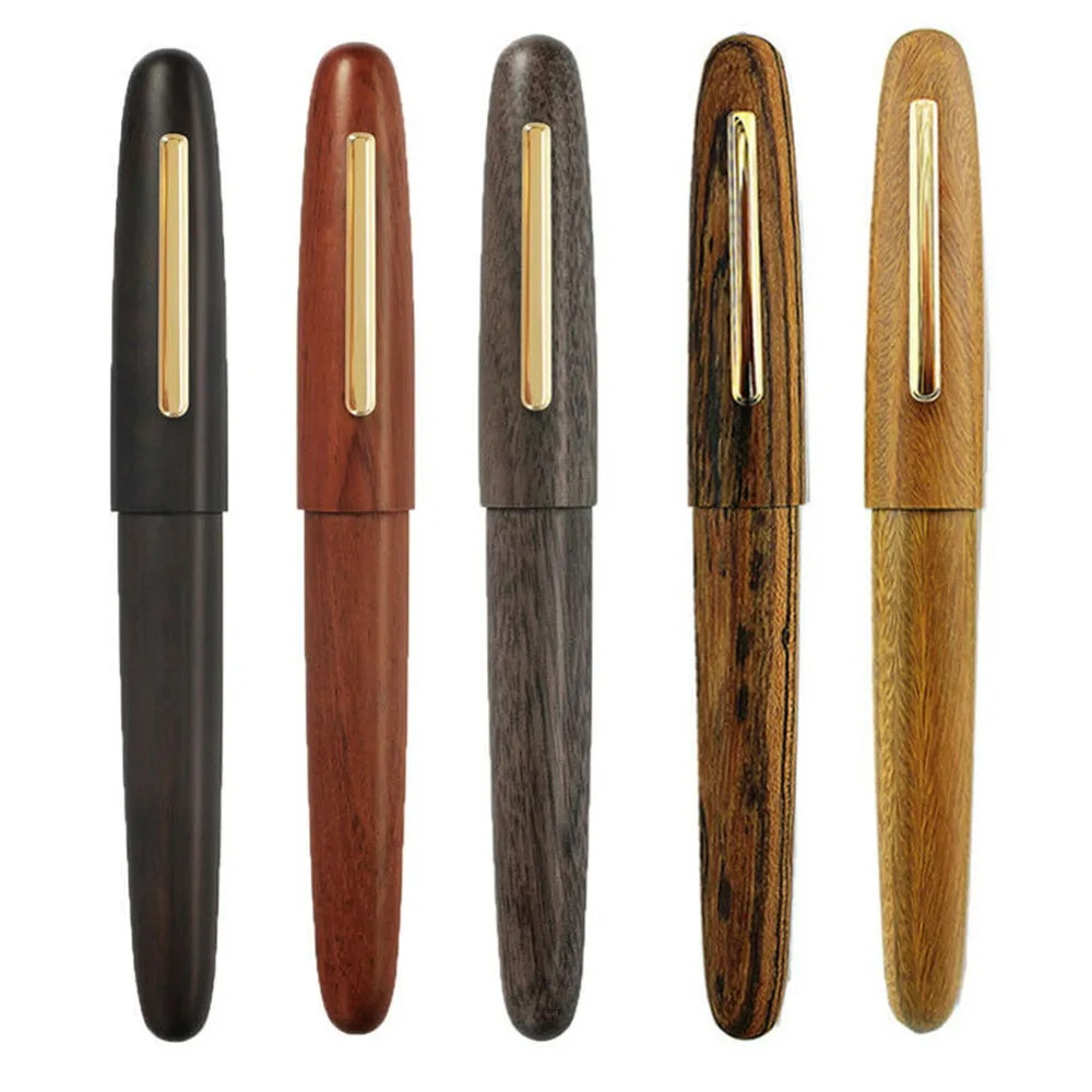 

5 Colors Optional Vintage Jinhao 9056 Wood Golden Clip Fountain Pen Screw Cap Fine F Nib 0.5mm Writing Gift Business Graduation