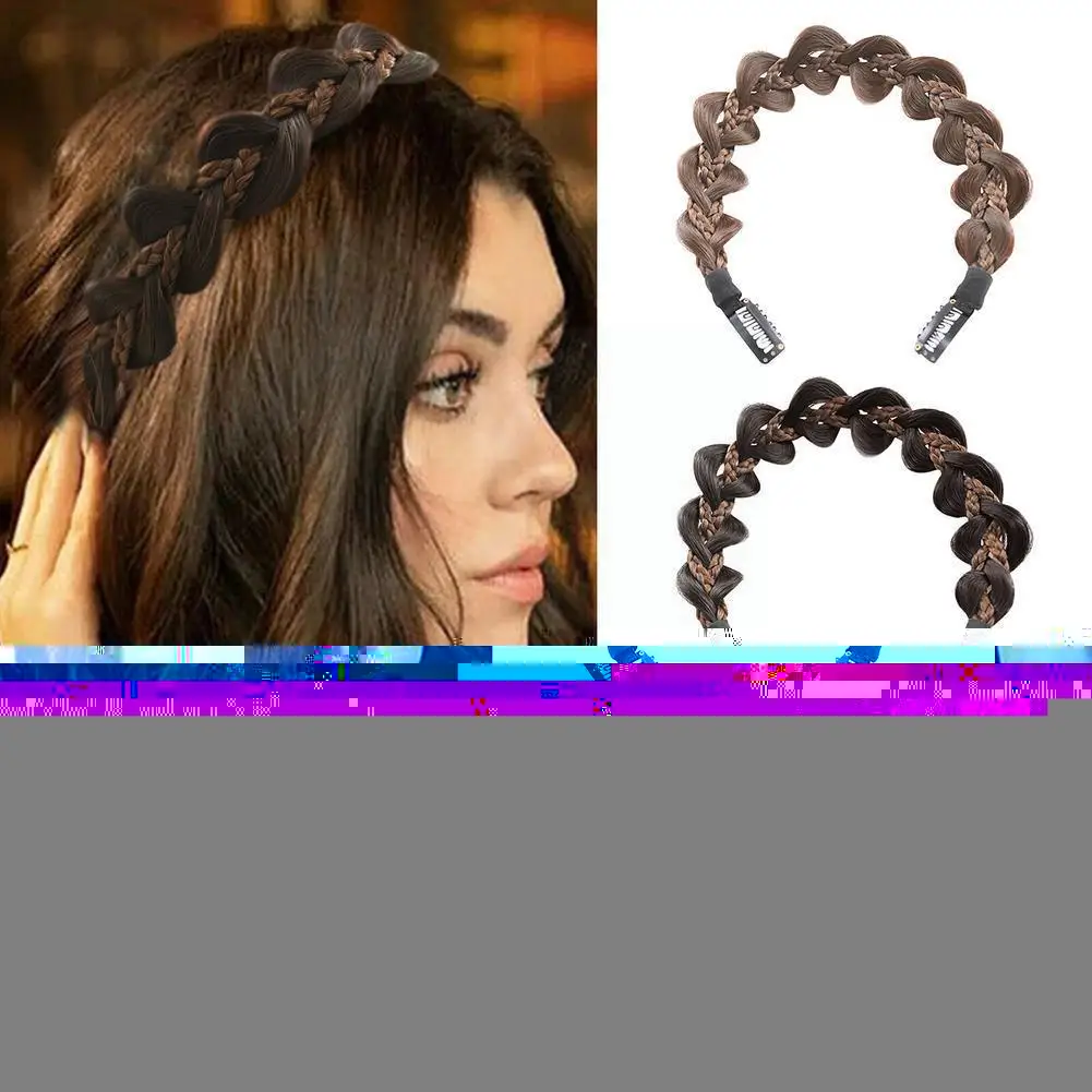 

Bohemia Princess Non-slip Elastic Twists Headband Wig Bridal Knotted Hair Fashion Headdress Band Braided Women Accessories B5w5