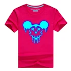 Светящаяся футболка для мальчиков модная повседневная детская футболка с рисунком топы для маленьких девочек, футболки, одежда для малышей Летняя одежда для детей от 3 до 15 лет