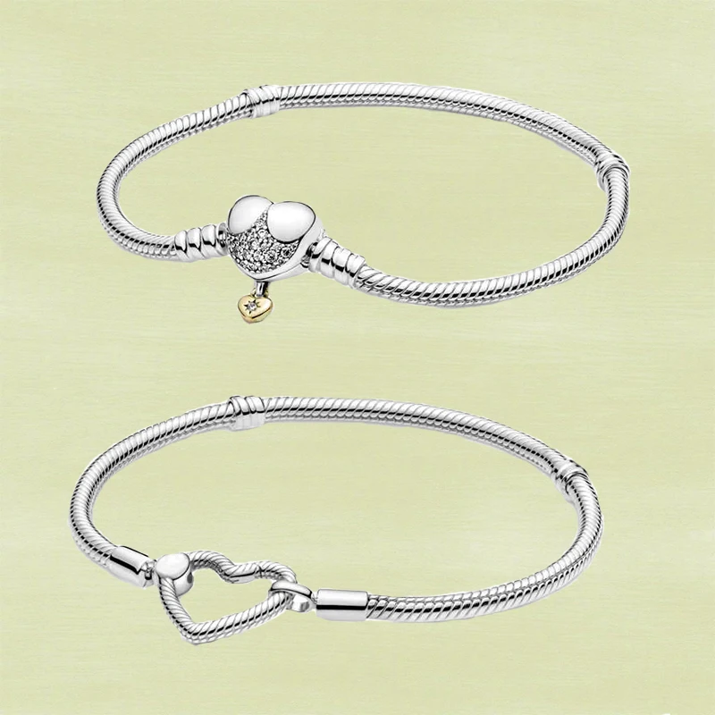

2021 Autumn New Original Version 1:1 Instant Heart-shaped Snake-shaped Chain Bracelet, Diy Jewelry Suitable For Gifts For Girls