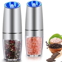 electric automatic spice salt and pepper grinder gravity spice mill adjustable spices grinder kitchenled light cooking tools