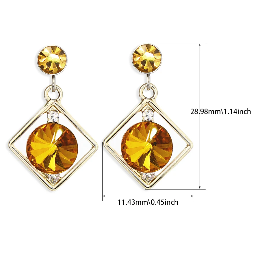 Оптовая продажа 1 пара квадратные серьги подвески со сверкающими камнями