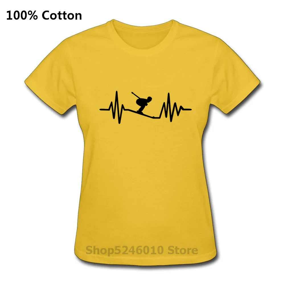 Футболка женская с коротким рукавом изображением сердцебиения для катания на