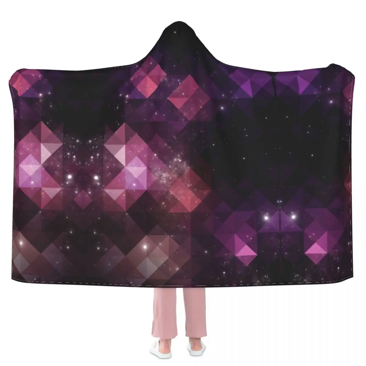 Space Geometric Blanket Galaxy Fleece For Photo Shoot Hoodie Blanket Soft Cheap Beautiful Bedspread