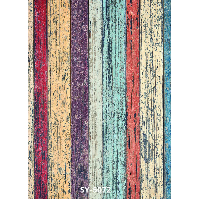

Vinyl Custom Photography Backdrops Prop Colorful Wooden Planks Theme Photo Studio Background CS20319-02