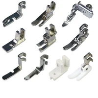 10pcs household sewing machine presser foot multi function pleated inlay curling single side plastic zipper presser foot