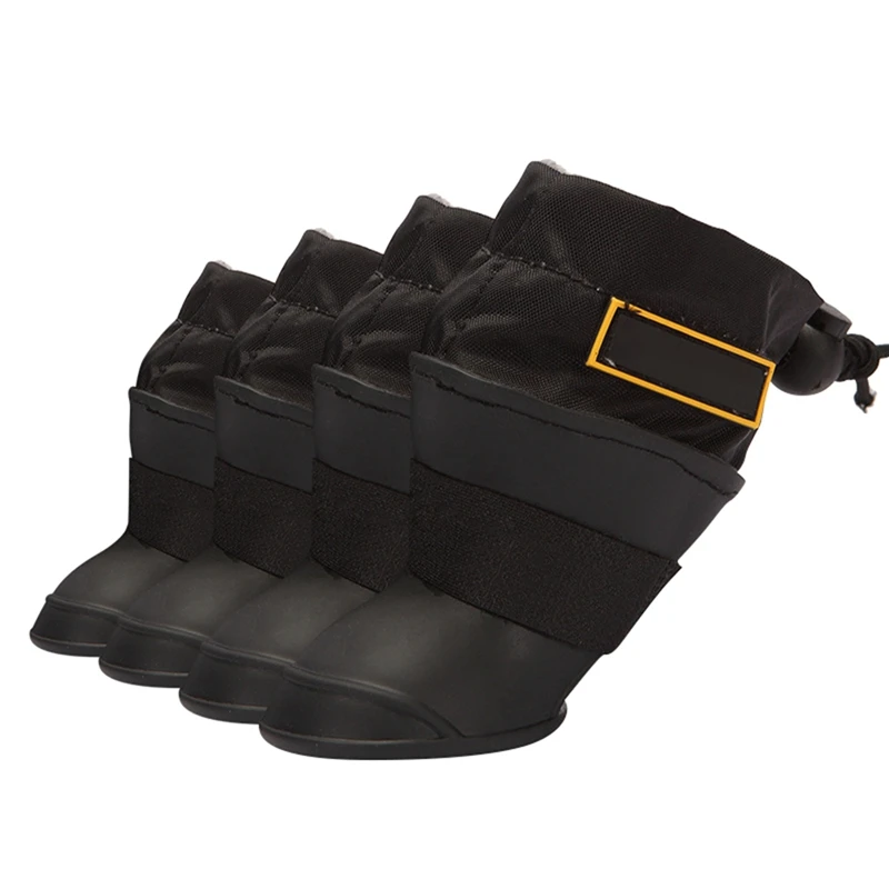 4 шт./компл. зимняя уличная силиконовая обувь для домашних собак теплые флисовые