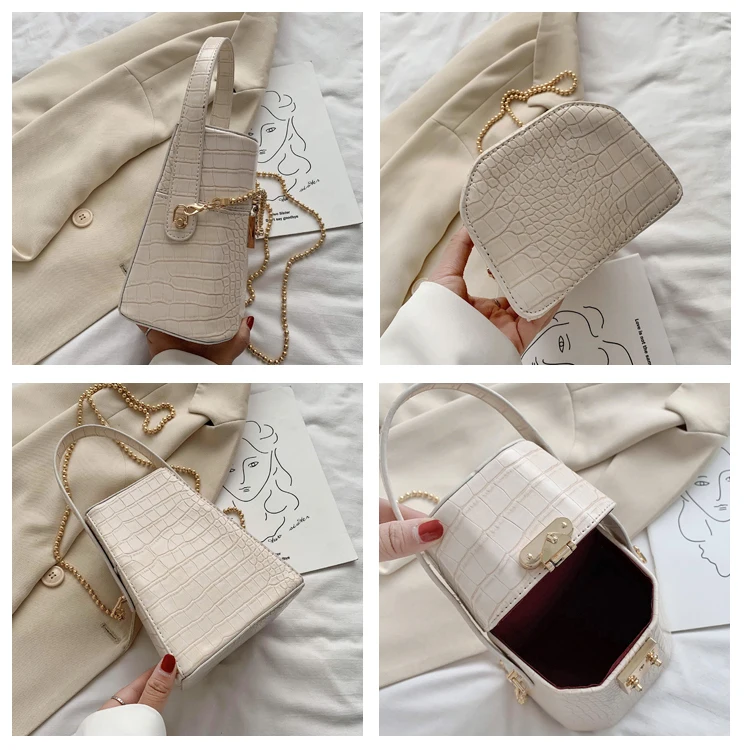 

2020 summer new stone pattern shoulder bag ladies messenger bag fashion casual chain handbag ladies bag