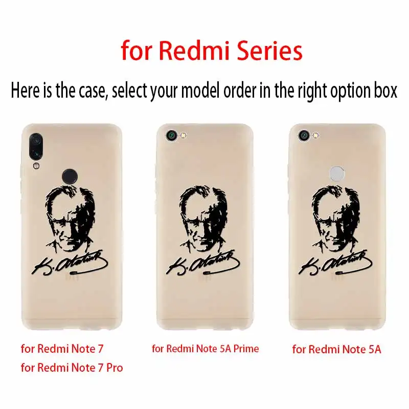 Мягкий чехол с индейкой Mustafa Kemal Ataturk для Xiaomi Redmi Note 10 9 8 7 6 5 Pro Max 10S 9S 9T 8T 4G | Мобильные