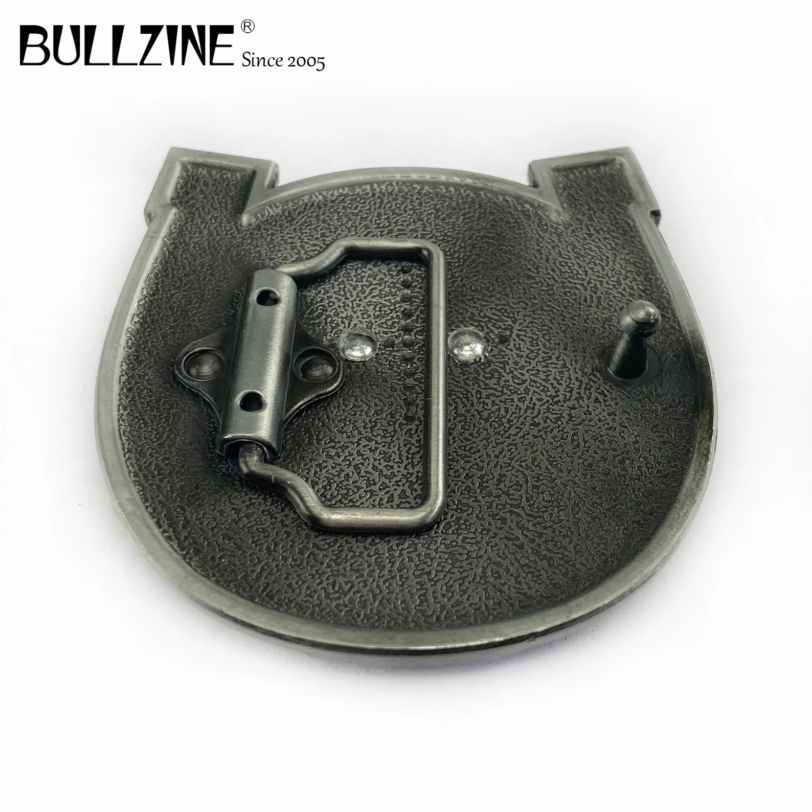 Bullzine Zinc alloy western Horse head belt buckle with pewter finish FP-03623 for 4cm width snap on | Дом и сад