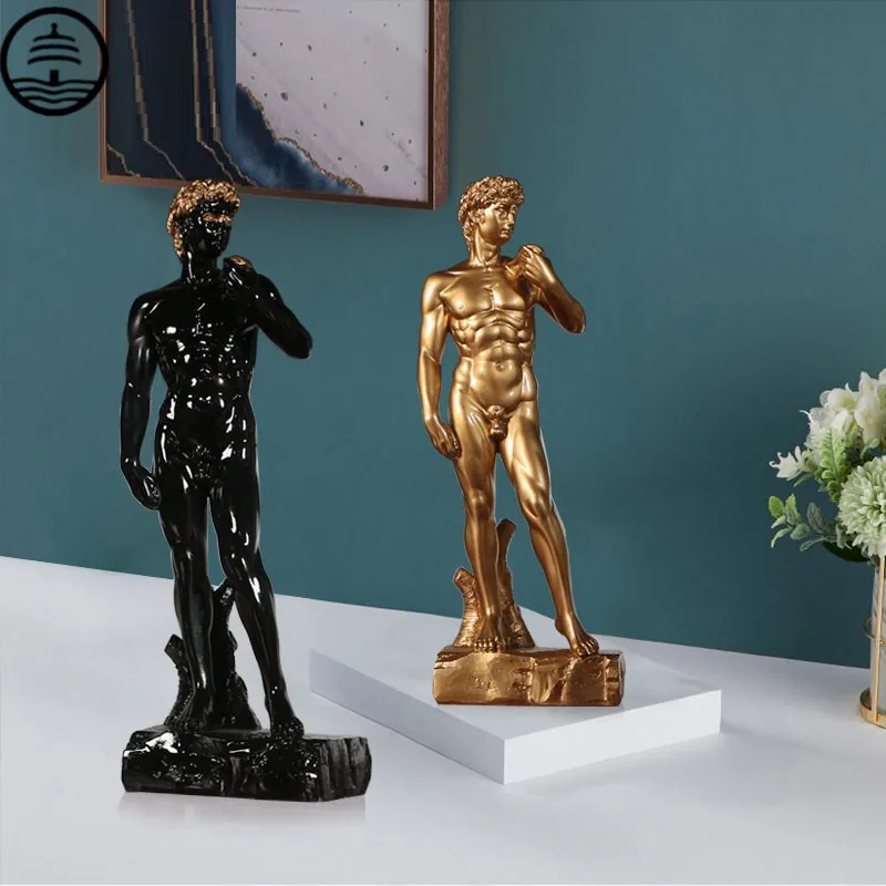 

BAO GUANG TA Creative David Figurine Statue Abstract Figure Art Sculpture Resin Craft Modern Home Decoration Art Material R5865