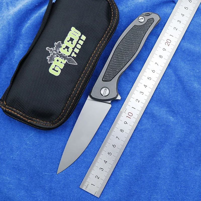 Складной нож Green Thorn F95 Flipper карманный клинок K110 лезвие TC4 из титана и CF для