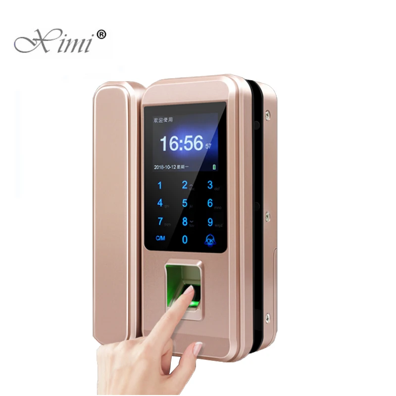 Биометрический стеклянный дверной замок с отпечатком пальца офисный