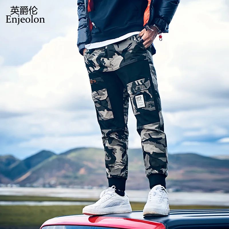 Мужские брюки-карго Enjeolon повседневные камуфляжные хлопковые брюки в стиле