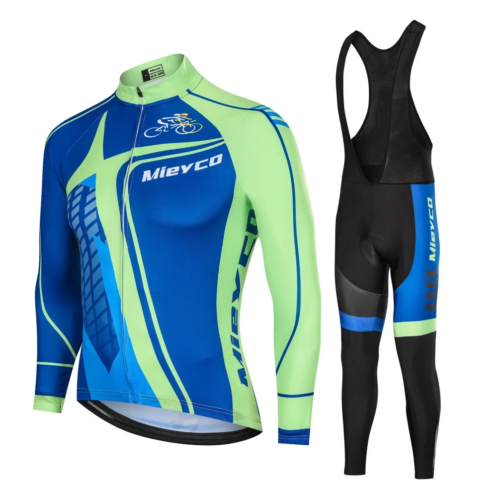 

С длинным рукавом Велоспорт Джерси Набор весна/осень для мужчин велосипед одежда впитывает пот и влагу MTB велосипедная одежда Ropa Maillot наряд ...
