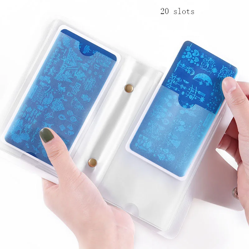 20Slots Nail Art Stamp Plate Stamping Plates Holder Storage Bag Cases Practical Organizer For 6.5*12.5cm Nails | Красота и здоровье