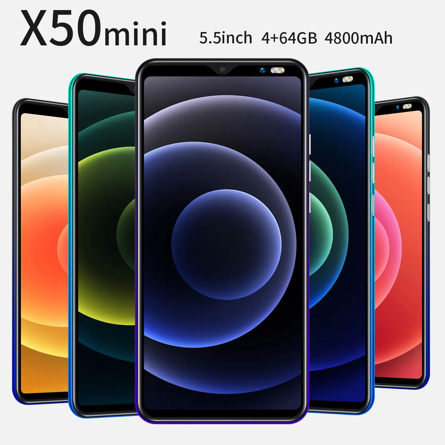 

Global Version New X50mini Cellphone 4 64GB 5.5Inch Smartphone ROM Celulares Android9.1 Mobile Phones Wifi WCDMA 4800mAh